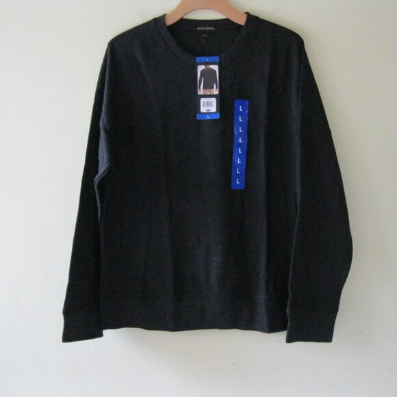 NWT* Banana Republic Men’s Waffle Crew pullover Sweatshirt L Charcoal (0607) - Picture 5 of 15